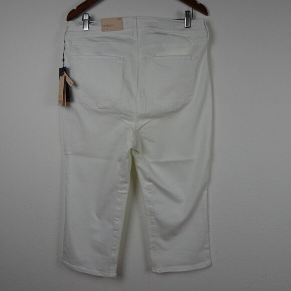 NYDJ Cropped Jeans Women's Plus Size 14W White Stretch Denim Marilyn Straight - Picture 5 of 13